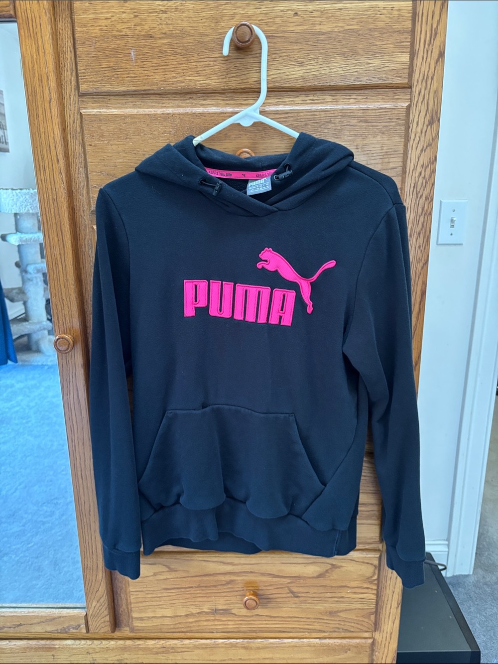 Puma navyHoodie with Hot Pink Logo